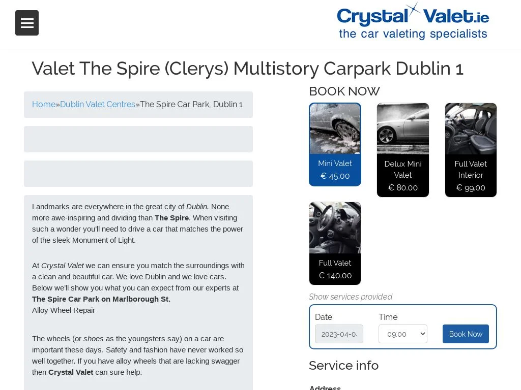 Best Car Valet Services Dublin 2026: Award-Winning Detailing Revealed (Expert-Verified Pricing Guide) Crystal Valet - The Spire Car Park