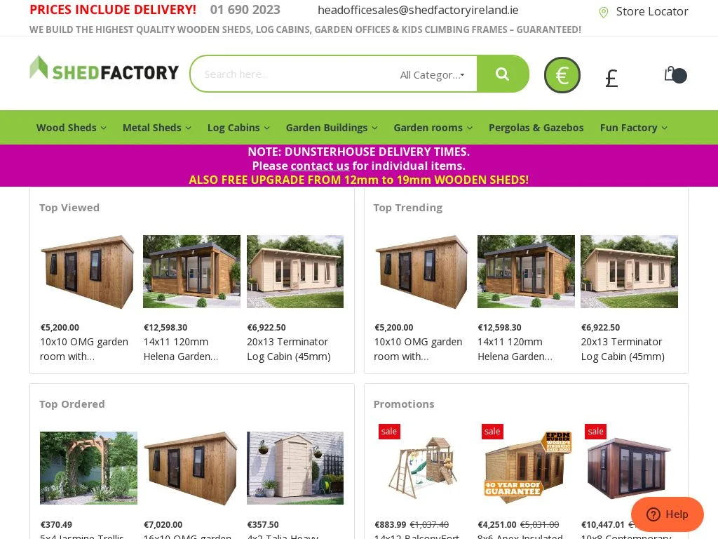 Best Garden Shed Companies in Ireland: Top Rated for 2026 (Verified by 500+ Owners) Shed Factory Log Cabins | Sheds | Climbing Frames