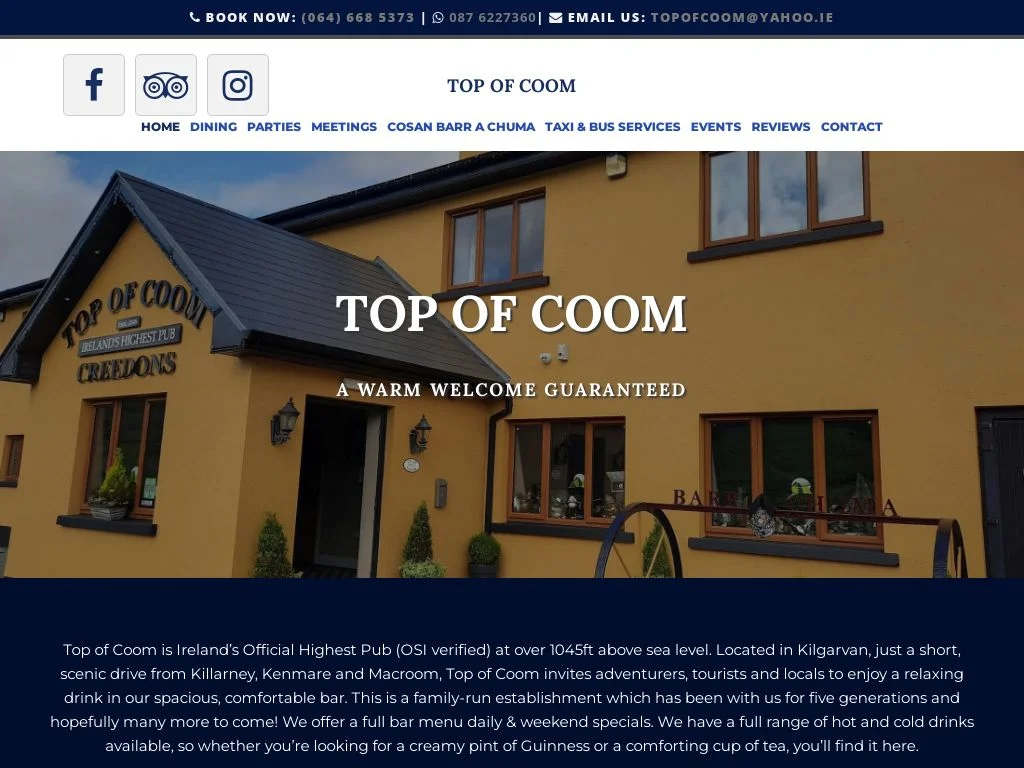 Handpicked Irish Pubs in Ireland: 2026 Locals Guide (With Live Music Schedule) Top of Coom Ireland